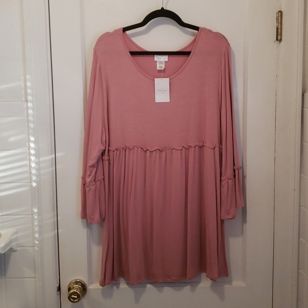 NWT coral Bellino top w decorative sleeves 4X